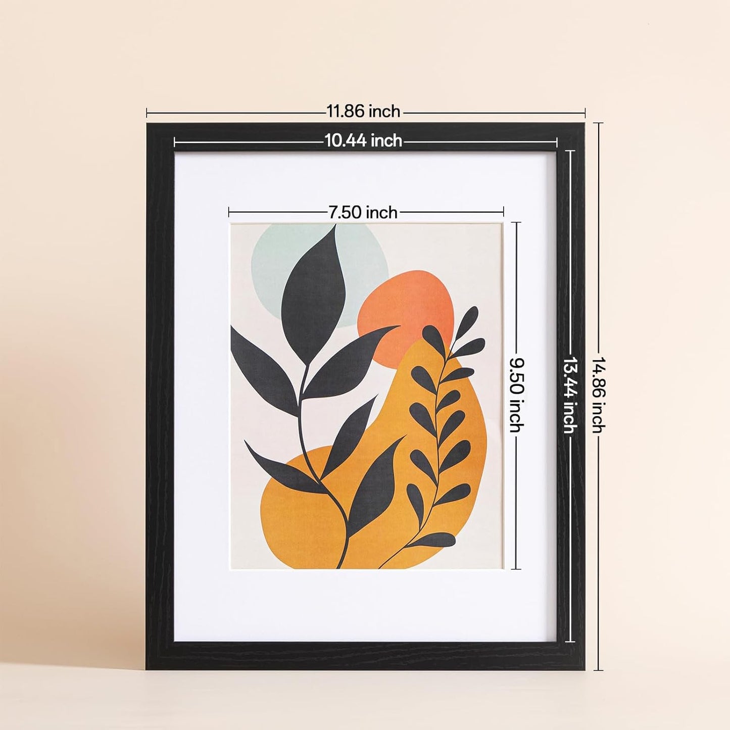 eletecpro 12x12 Picture Frames Set of 9 with Clear Acrylic Cover, Display 8x8 Photos with Mat or 12x12 Without, Classic and Sturdy Square Collage Gallery Wall Decor, Easy Wall Mount, Black
