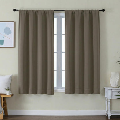 Simplebrand Ava Sage Green Blackout Curtains for Bedroom 63 Inch Length 2 Panels Set, Solid Thermal Insulated Energy Saving Rod Pocket Window Treatment Curtains Blackout Drapes, W40 x L63 Inch, Sage - Colors A