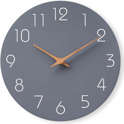 Mosewa Wall Clock 8 Inch Black Battery Operated Silent Non Ticking Simple Minimalist Rose Gold Numbers Decorative for Bedroom Living Room Kitchen Home Bathroom Office