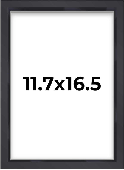 14x14 Shadow Box Black | 3/4" Depth of Usable Space | Solid Wood Pine | Includes UV Resistant Acrylic Plexiglass, Acid-Free Backing & Hanging Hardware | Made to Order in USA - Colors G