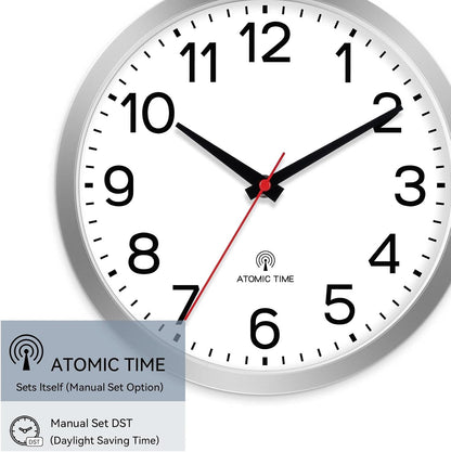 AKCISOT Wall Clock, Modern Small Wall Clocks Battery Operated 8 Inch, Silent Non-Ticking Analog Classic for Office, Home, Bathroom, Kitchen, Bedroom, School(Black)