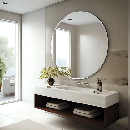 USHOWER Bathroom Mirrors for Over Sink, 36 Inch Circle Mirror with Metal Frame, Black Wall Mirror for Vanity, Entryway, Living Room, Hallway and Bedroom Decor