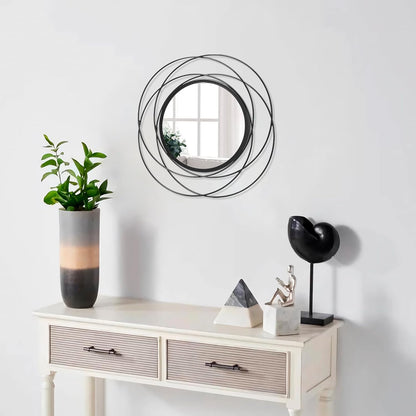 Gold Sunburst Mirrors for Wall Decorative Metal Round Art Mirrors Large Wall Decor Hanging Mirror for Bathroom Bedroom Living Room Vanity Entryway 16"