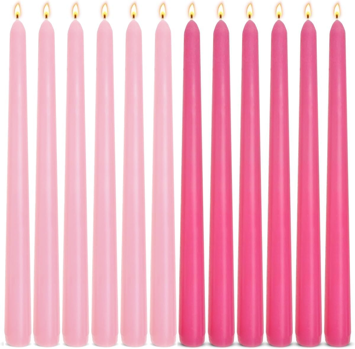 12-Pack Earth Tone Taper Candles, 10 Inch Unscented Dripless Candlesticks, Long-Lasting Burn Time of 7-8 Hours, Perfect for Fall Harvest Halloween Thanksgiving Dinners Parties and Home Décor