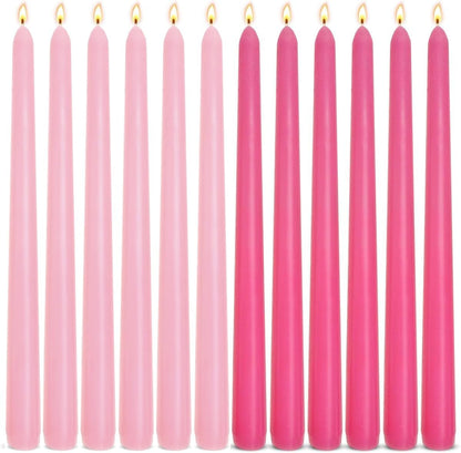 12-Pack Earth Tone Taper Candles, 10 Inch Unscented Dripless Candlesticks, Long-Lasting Burn Time of 7-8 Hours, Perfect for Fall Harvest Halloween Thanksgiving Dinners Parties and Home Décor