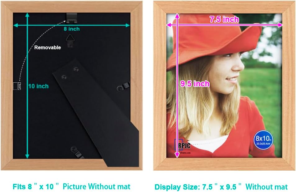 RPJC 5x7 Picture Frames Made of Solid Wood High Definition Glass for Table Top Display and Wall Mounting Photo Frame Black