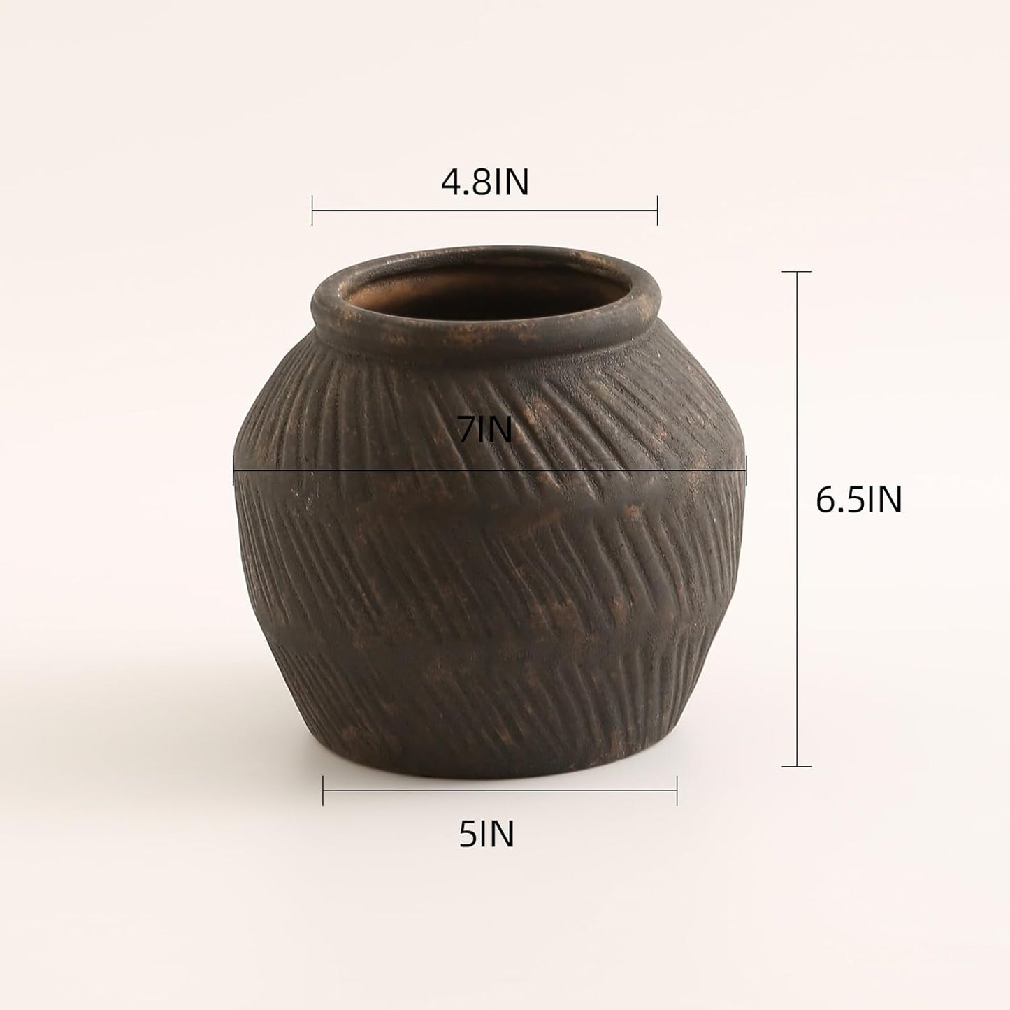 Rustic Vases for Home Decor. Ceramic Vase for Dining Table Decor. Terracotta Decorative Vase 6.1IN. ZSHLXM