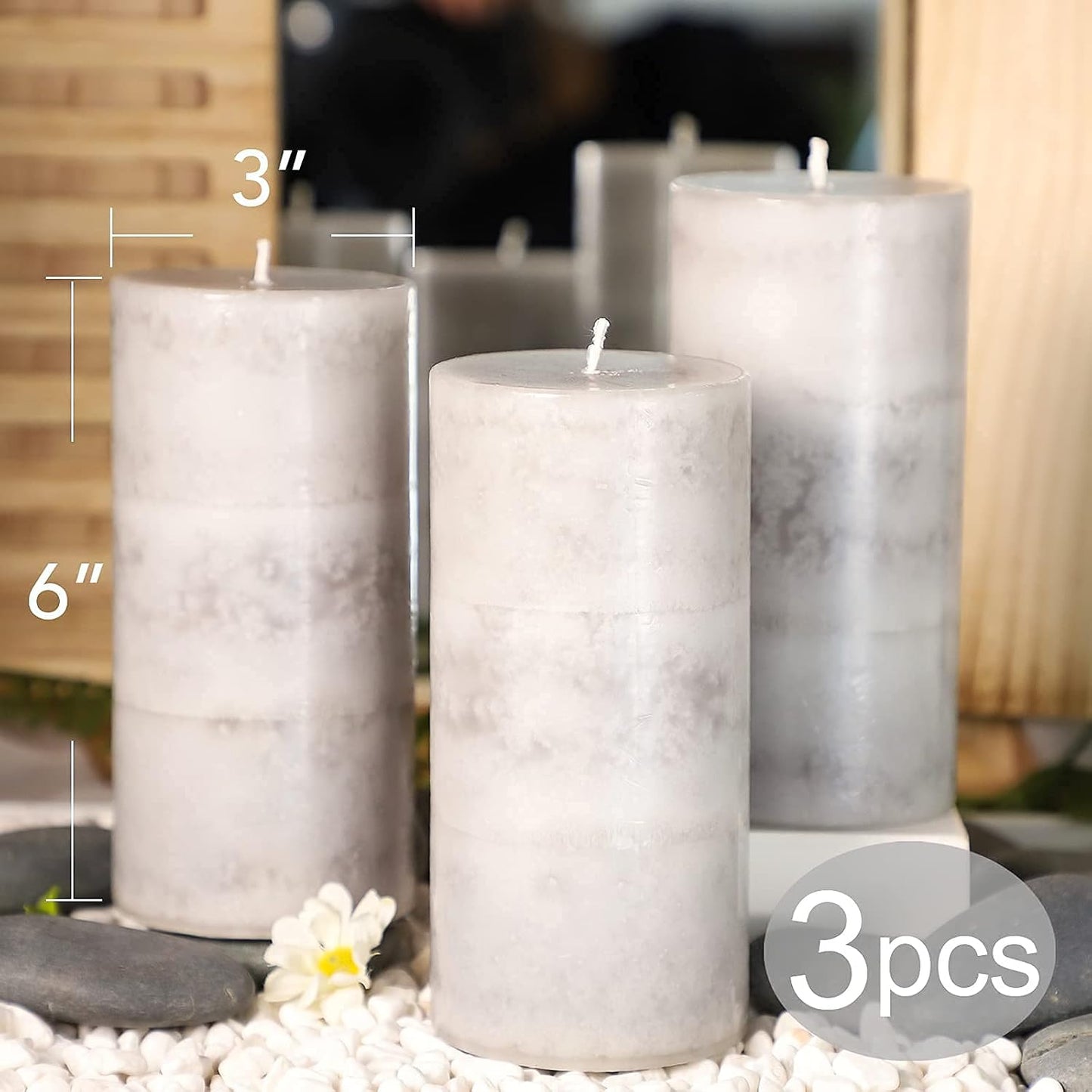 Pillar Candles Vanilla Cupcake Scented Immeiscent Aromatherapy Candle 50+ Hours Clean Burning Long Lasting Mottled Layered Candles for Home Scented SPA Restaurant Set of 3