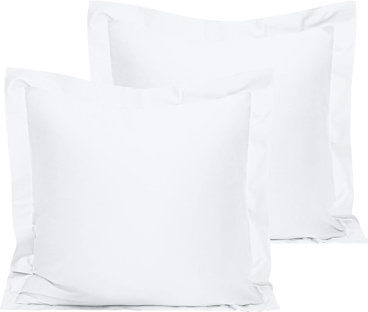 NTBAY Cotton 26x26 Euro Sham Covers - 500 Thread Count Egyptian Cotton Euro Pillow Covers, 2 Pack Super Soft and Breathable 26x26 Pillow Covers, Square Pillow Cases, White