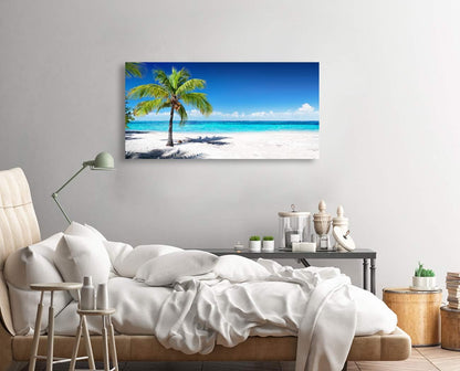 Baisuart S02250 Canvas Prints Wall Art Beach Sunset Ocean Waves Nature Pictures Stretched Canvas Wooden Framed for living Room Bedroom and Office