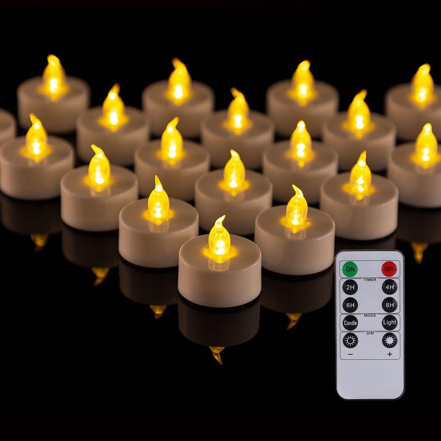 PUNPUBA LED Tea Lights Candles- 24Pack Flameless Candles Realistic and Bright Flickering Long Lasting 200Hours for Holiday Celebration,Party, Home Decoration WarmWhite,Battery Operated
