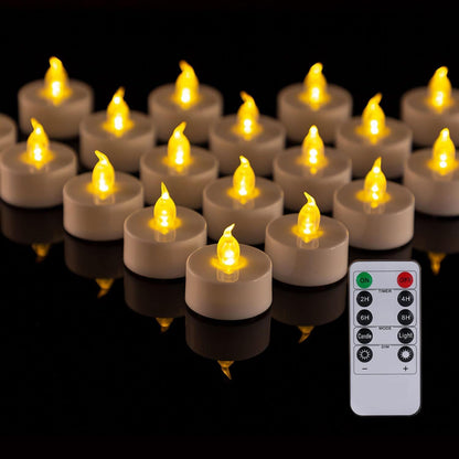 PUNPUBA LED Tea Lights Candles- 24Pack Flameless Candles Realistic and Bright Flickering Long Lasting 200Hours for Holiday Celebration,Party, Home Decoration WarmWhite,Battery Operated
