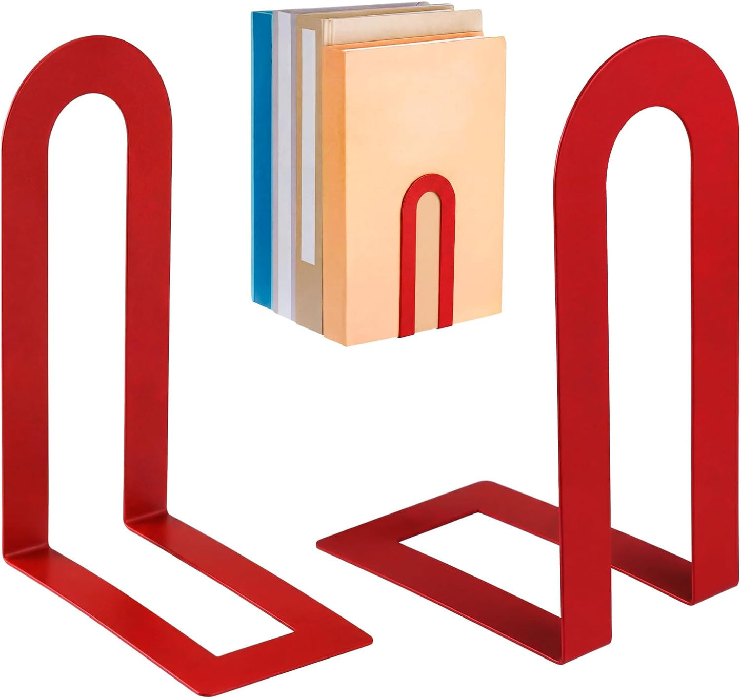 Chunful 12 Pcs Modern Metal Book Ends for Shelves Decorative Small Bookends Book Shelf Organizer Minimalist Design Stopper to Hold Books for Home Office (Gold,5.5 * 3.75 * 2.25inch)