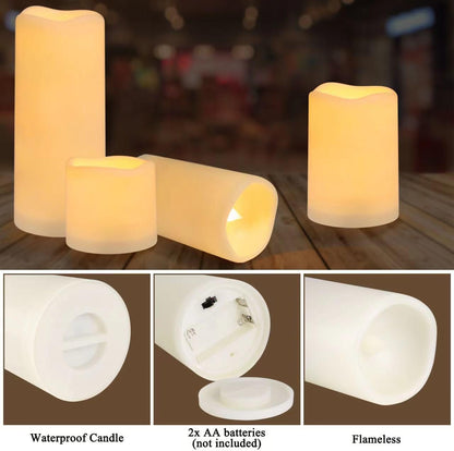Enpornk Set of 24 Flameless Led Battery Opeated (D2.2'' x H4''5''6'') Waterproof Outdoor Indoor Candles with 10-Key Remotes and Cycling 24 Hours Timer