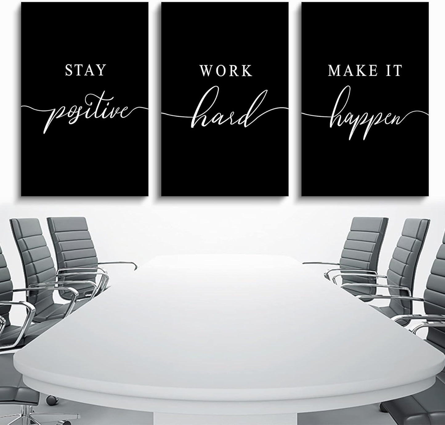 Inspirational Canvas Painting Wall Art -EPHANY ART,Mindset Quotes Prints, Success Framed Entrepreneur Poster Positive Quotes Wall Poster for Home Office Workplace (M-3pcs,12x16inchx3pcs)