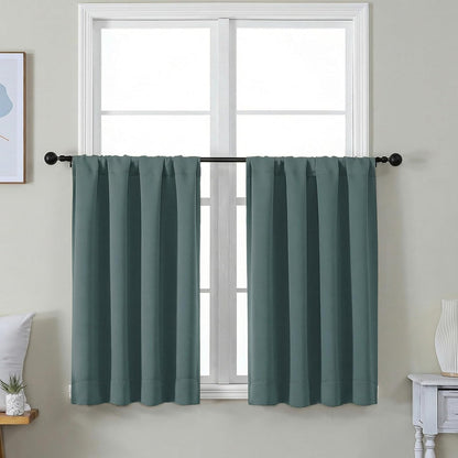 Simplebrand Ava Sage Green Blackout Curtains for Bedroom 63 Inch Length 2 Panels Set, Solid Thermal Insulated Energy Saving Rod Pocket Window Treatment Curtains Blackout Drapes, W40 x L63 Inch, Sage - Colors B