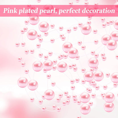 Tondiamo 24 Pcs Artificial Pearl String for Floating Candle Faux Pearls Beads String Garland Centerpiece Decoration for Vases Filler Wedding Spring Holiday Party Decor(Gold)
