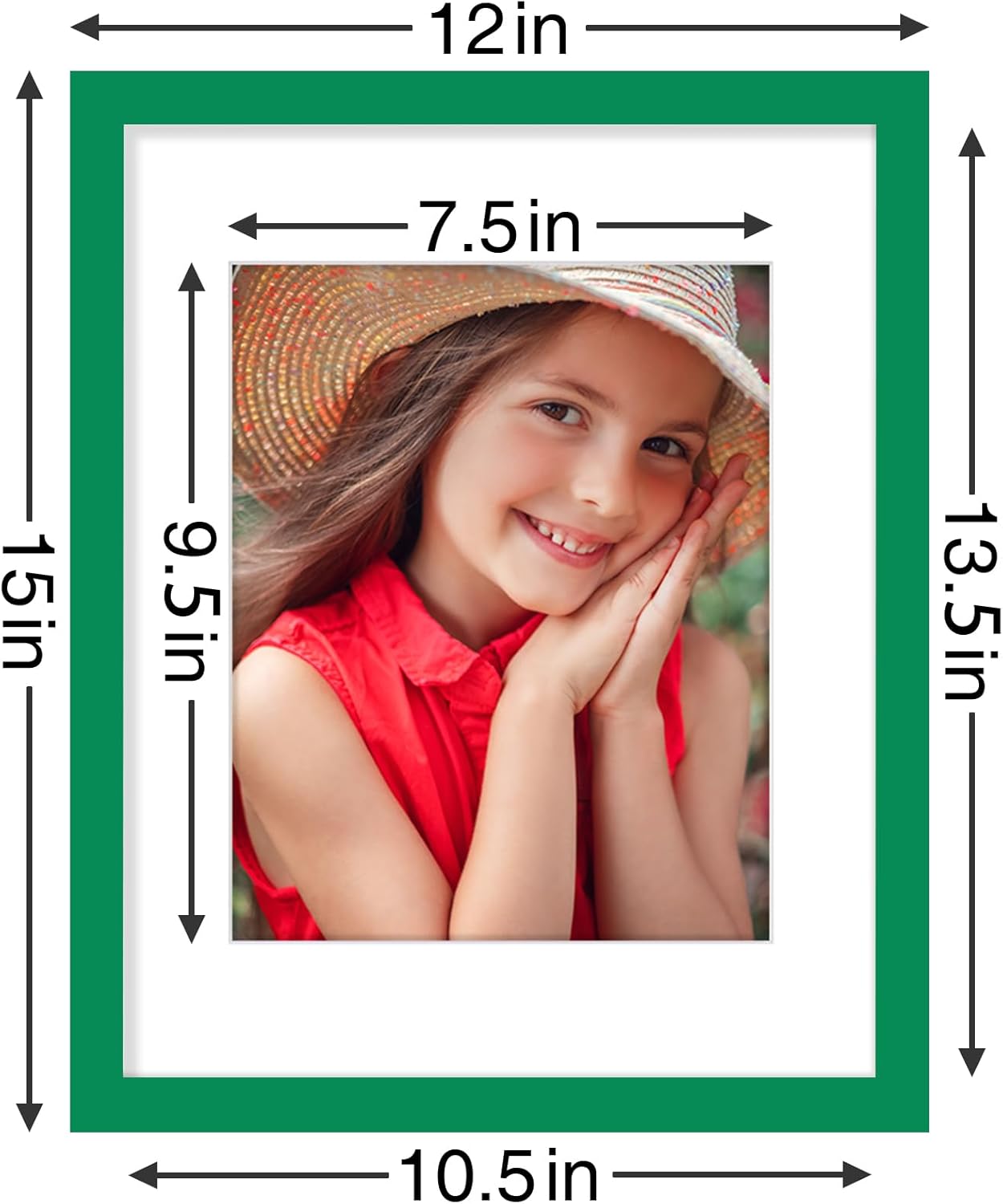 Vittanly 8x10 Picture Frames Set of 9, Shatter Resistant Plexiglass, Display 5x7 Pictures with Mat or 8x10 without Mat, Photo Frames for Wall or Tabletop, Engineered Wood, Black - Colors B