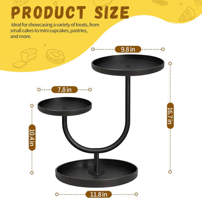 Cake Stand Rustic Industrial Wood Round Cupcake Stands Cake Stand Set of 3 Dessert Table Display Set Serving Tray Decoration for Birthday Celebration Party Baby Shower