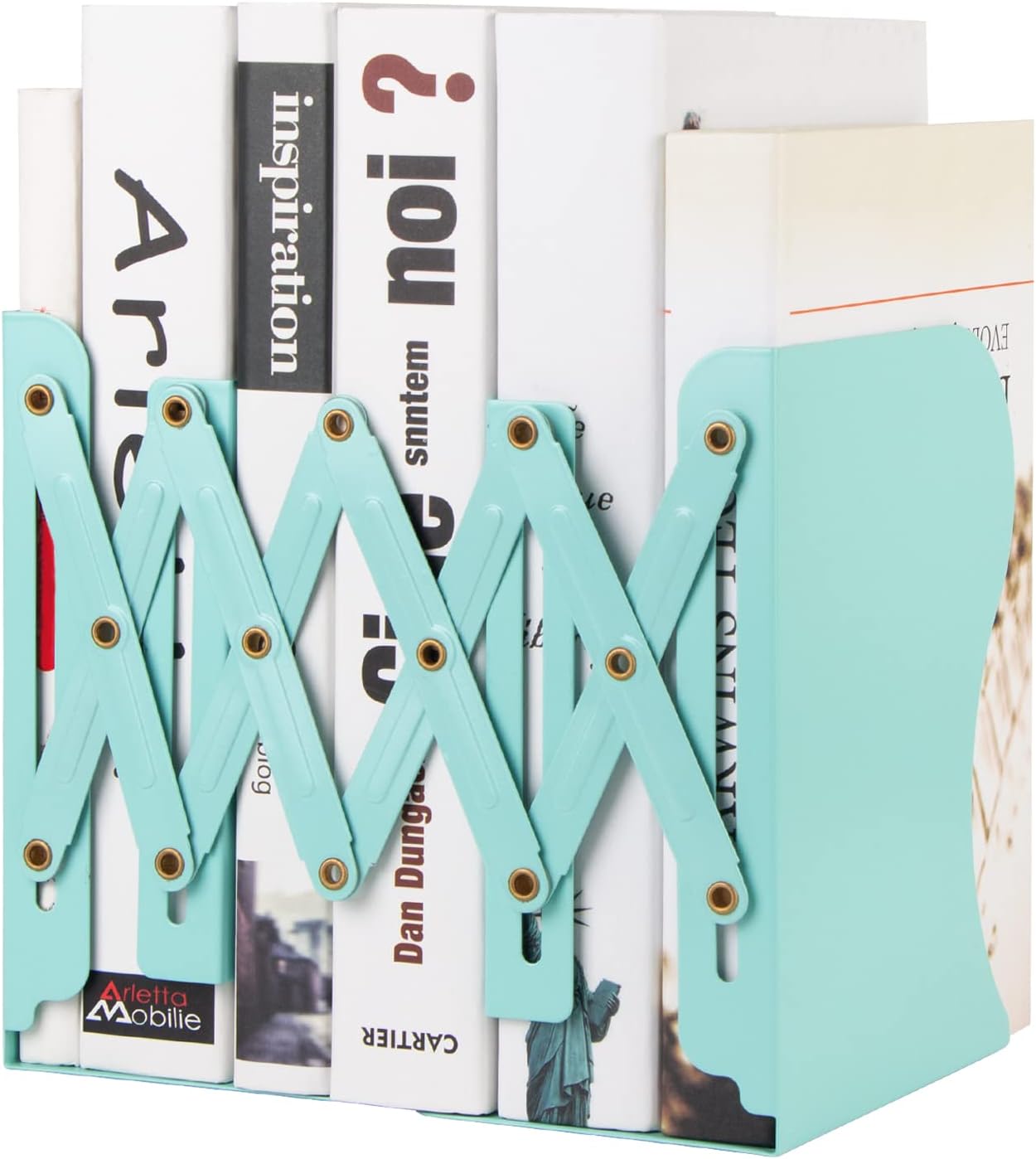 Aobopar Adjustable Book Ends, Metal Bookends for Heavy Books, Desk Book Holder for Shelves, Book Organizer for Desk, Suitable for Office, Home and School Use (Black)