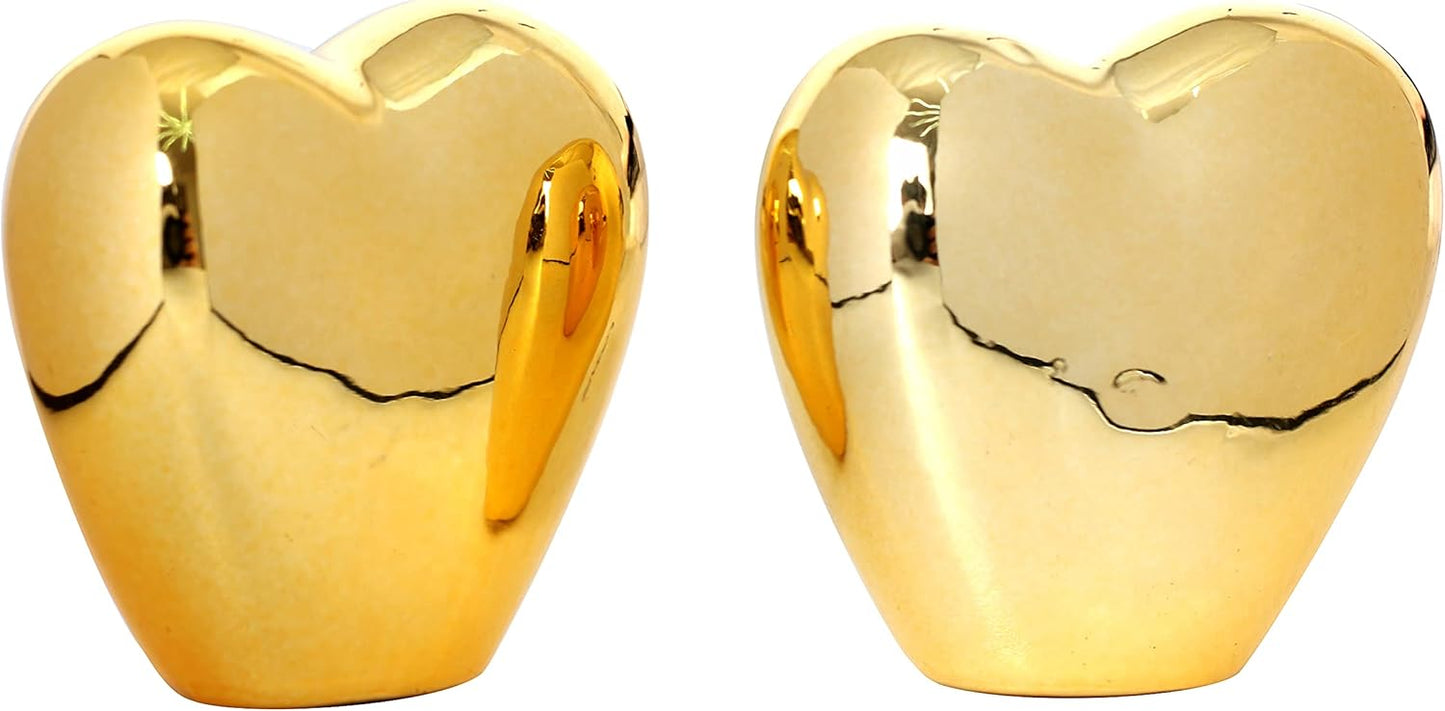 2 Pieces Gold Small Animal Statue Moon Statue Decor Modern Style Ceramic Moon Figurines Statues for Home Decor Accents Living Room Office Table Bookshelf Desk Bedroom Decorative Objects