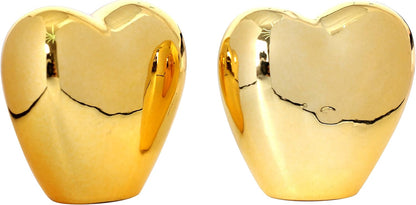 2 Pieces Gold Small Animal Statue Moon Statue Decor Modern Style Ceramic Moon Figurines Statues for Home Decor Accents Living Room Office Table Bookshelf Desk Bedroom Decorative Objects