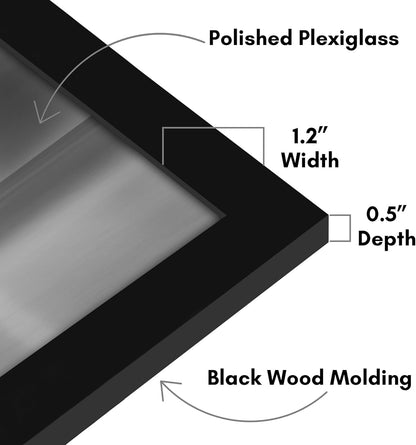 Americanflat 16x20 Picture Frame with Polished Plexiglass - Black Picture Frame - Wide Photo Frames Made of Engineered Wood for Vertical or Horizontal Wall Display - Epic Collection - Black - Colors C