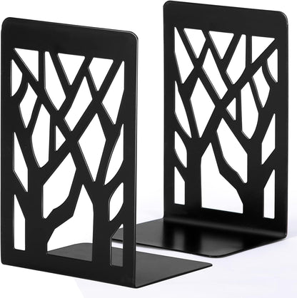 Book Ends, Bookends, Bookends for Shelves, Bookend, Book Ends for Heavy Books, Black Metal Book Shelf Holder Home Decorative, Book Stoppers for Shelves 3 Pair