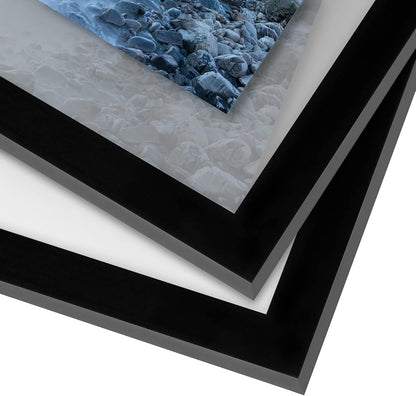 Americanflat 8.5x11 Floating Picture Frame with Polished Crystal-Clear Glass - Set of 2 - Use as 5x7 Frame or Display 4x6 Photo - Signature Float Collection - Photo Frames for Wall Display - Black