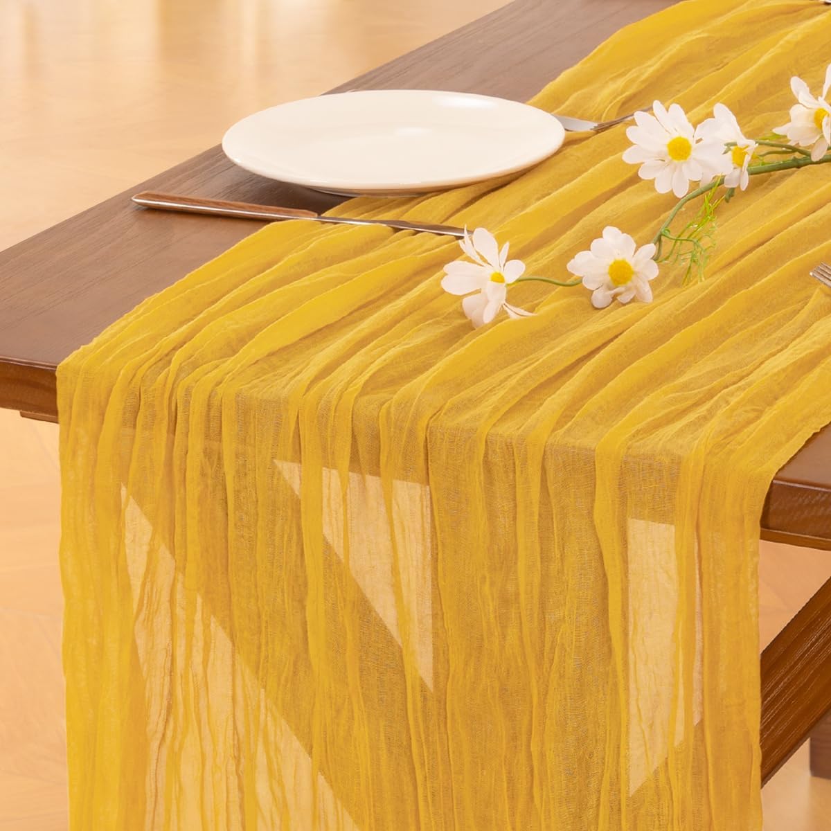 Socomi 3pcs Sage Green Cheesecloth Table Runner Summer Boho Rustic Gauze 120 inch 10FT Cheese Cloth Sheer Runner for Wedding Party Baby Shower Home Decor Holiday Decorations