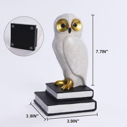 Book Ends for Shelves, Owl Decorative Bookends Bronze Bird Book Stopper Unique Kids Book Holders with Anti-Slip Base Luxurious Bookends for Kids Rooms Office Home Decor(Bronze)