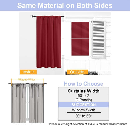 Simplebrand Ava Sage Green Blackout Curtains for Bedroom 63 Inch Length 2 Panels Set, Solid Thermal Insulated Energy Saving Rod Pocket Window Treatment Curtains Blackout Drapes, W40 x L63 Inch, Sage - Colors B