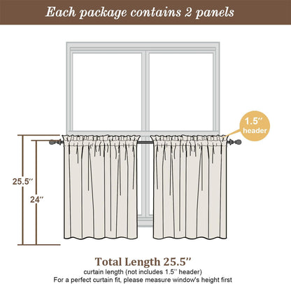 Chyhomenyc Sheer White Valances for Windows 2 Pack, Small Window Curtains for Living Room Bathroom Cafe Laundry Basement, Modern Top Dual Rod Pocket Voile Curtain, 42W x 14L inches, White - Colors B