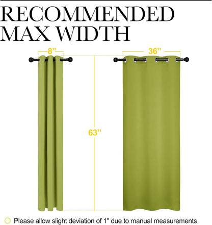 NICETOWN Halloween Pitch Black Solid Thermal Insulated Grommet Blackout Curtains/Drapes for Bedroom Window (2 Panels, 42 inches Wide by 63 inches Long, Black) - Colors B