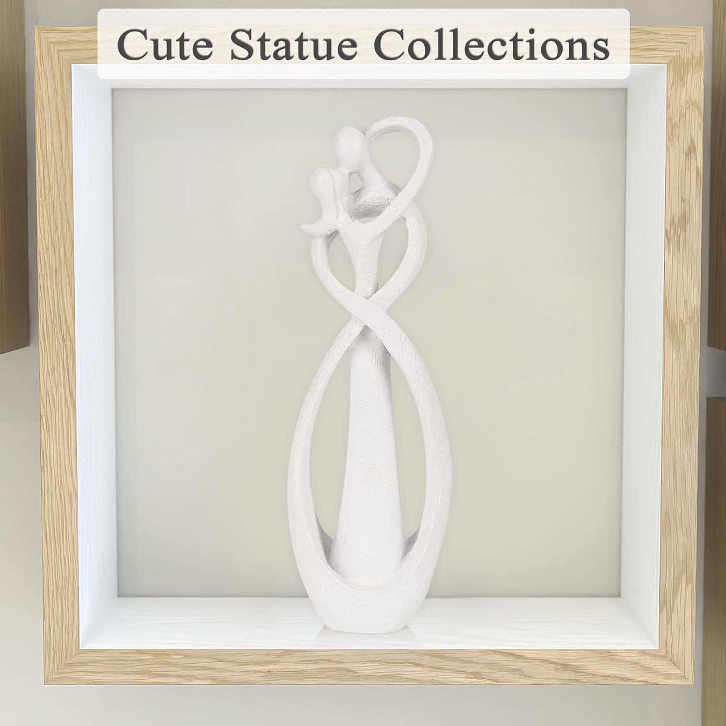 Trycooling Kissing Lovers Statue Abstract Sculpture Resin Statues for Home Decor Modern Home Office Desktop Shelf Bookshelf Decor (Sandstone, Small)