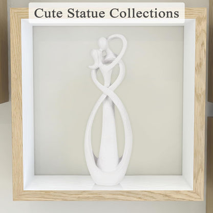 Trycooling Kissing Lovers Statue Abstract Sculpture Resin Statues for Home Decor Modern Home Office Desktop Shelf Bookshelf Decor (Sandstone, Small)