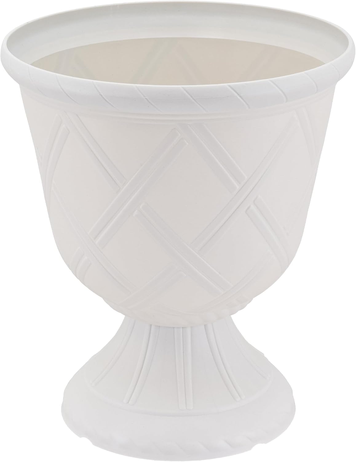 Arcadia Garden Products PL60GD Lattice Plastic Garden Urn, Classic Decorative Garden Pot Planter for Indoor and Outdoor Plants, Gold