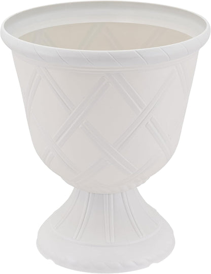 Arcadia Garden Products PL60GD Lattice Plastic Garden Urn, Classic Decorative Garden Pot Planter for Indoor and Outdoor Plants, Gold