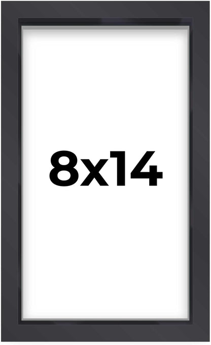 14x14 Shadow Box Black | 3/4" Depth of Usable Space | Solid Wood Pine | Includes UV Resistant Acrylic Plexiglass, Acid-Free Backing & Hanging Hardware | Made to Order in USA - Colors D