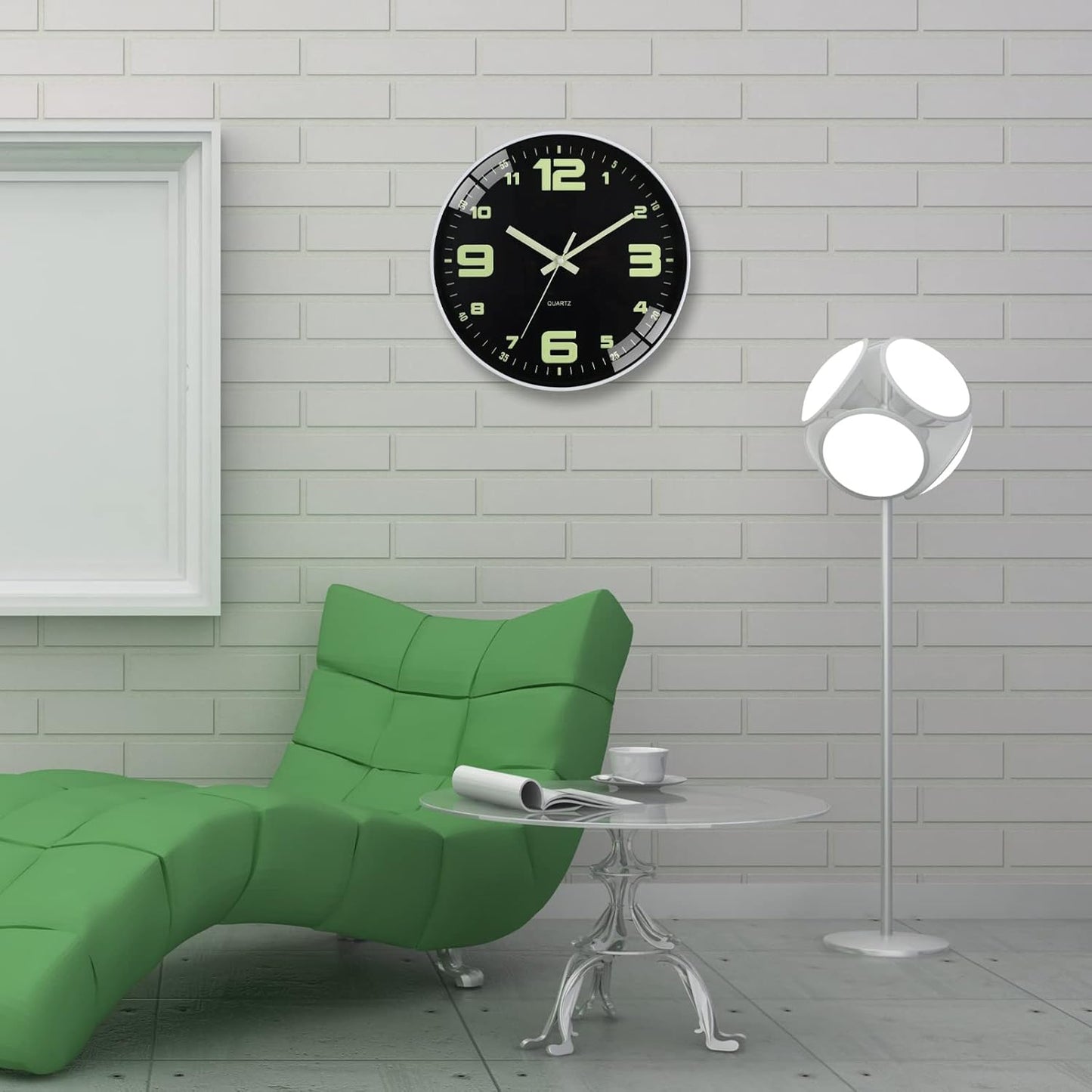 HZDHCLH Wall Clocks Battery Operated,12 inch Silent Non Ticking Modern Wall Clock for Living Room Bedroom Kitchen Office Classroom Decor (Olive Green and Gold)