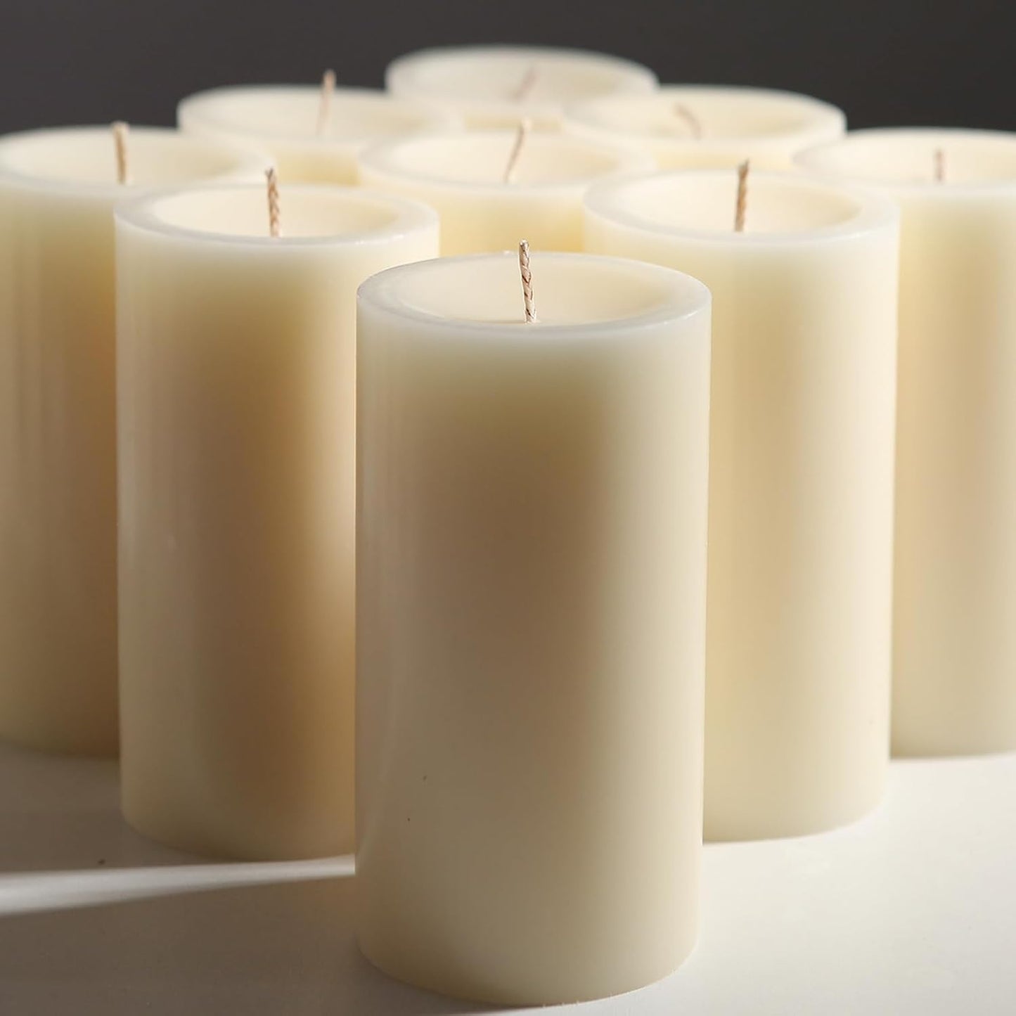Unscented Ivory Pillar Candles Set of 6-2.8x4 inch - Dripless and Smokeless Large Pillar Candles, 50-Hours Long Burning Time Paraffin Candle for Dinner Table, Christmas and Home Decor