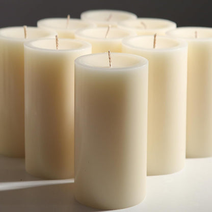 Unscented Ivory Pillar Candles Set of 6-2.8x4 inch - Dripless and Smokeless Large Pillar Candles, 50-Hours Long Burning Time Paraffin Candle for Dinner Table, Christmas and Home Decor