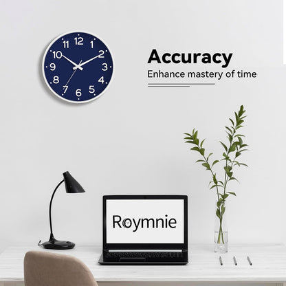 Roymnie Wall Clock Green, Silent Wall Clocks Battery Operated 8 Inch-Modern Non Ticking Analog Clock Decorative for Kitchen Office Bathroom Bedroom(Gold)