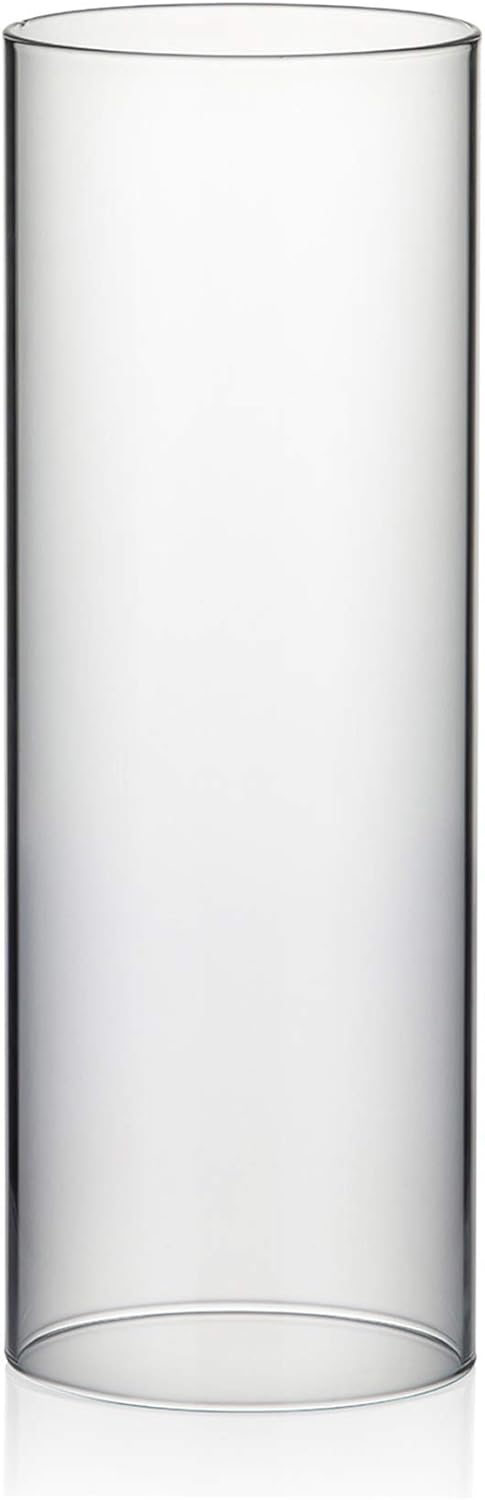 WGVI Hurricane Candle Holder Sleeve, Wide 4", Height 8", Clear Glass Cylinder Candleholder, Chimney Tube, Open Ended Candle Shade, 1 Piece - Colors A