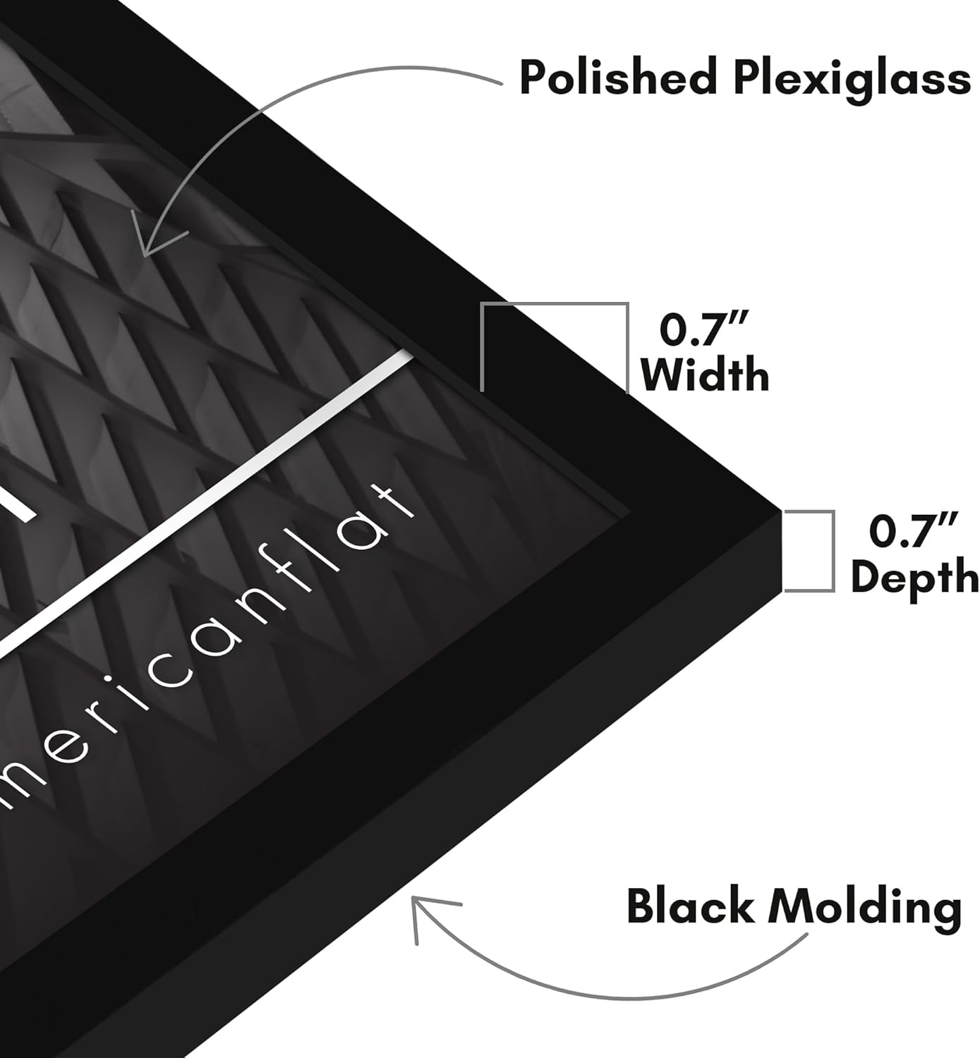 Americanflat 24x36 Poster Frame with Polished Plexiglass - Streamline Collection - Thin Border Picture Frame for Wall Display - Hanging Hardware Included - Black - Colors C