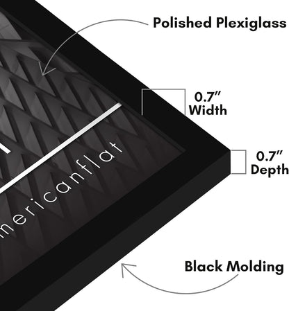 Americanflat 24x36 Poster Frame with Polished Plexiglass - Streamline Collection - Thin Border Picture Frame for Wall Display - Hanging Hardware Included - Black - Colors C