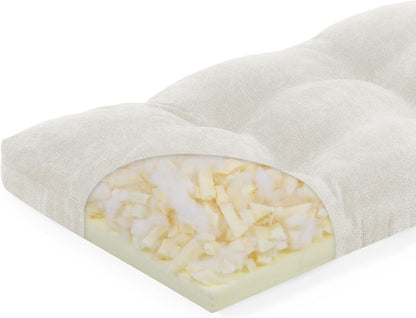 baibu 36 Inch Memory Foam Bench Cushion, Dual-Layer Patent Design Non-Slip Indoor Bench Cushion with Ties, 36x15x3Inch, Beige