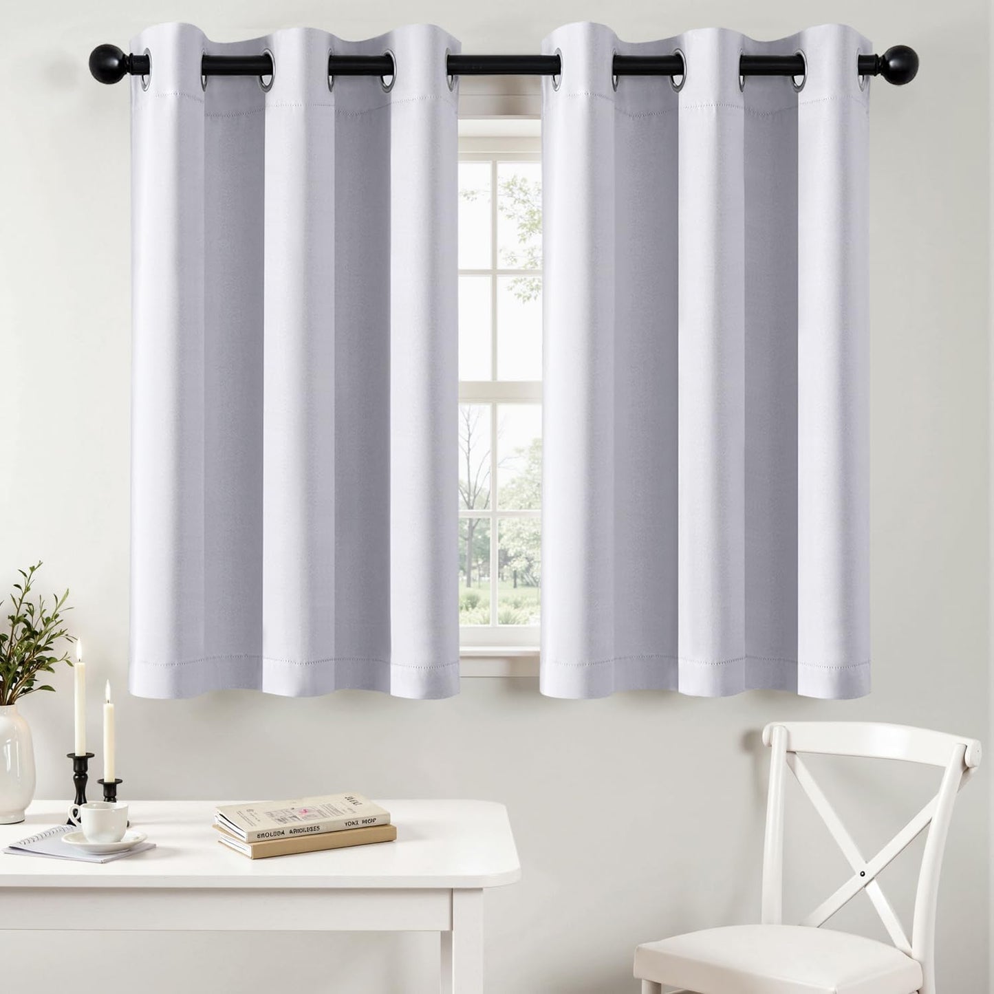MIULEE Blackout Curtains for Bedroom Living Room 2 Panels, Thermal Insulated Room Darkening Drapes Grommet Noise Reducing Light Blocking Window Treatments 63 Inches Long 40x63 Inch Black - Colors B