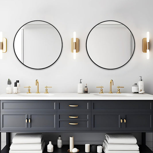 Fabuday Black Circle Mirror for Wall 20 inch - Round Mirrors for Bathroom, Entryway, Living Room, Hallway, Bedroom Decor, Small Matte Framed