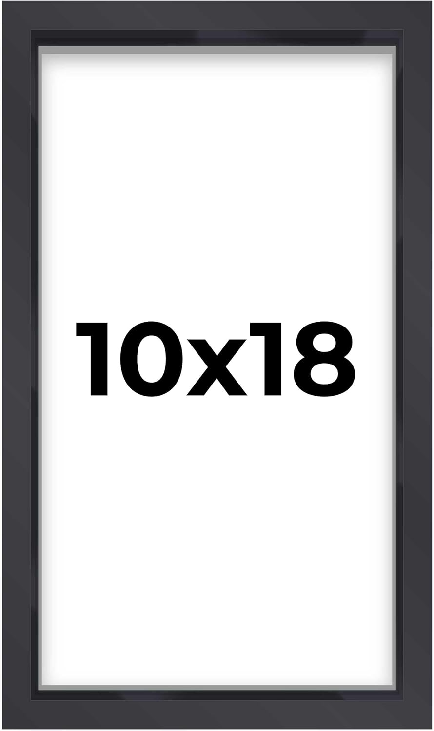 14x14 Shadow Box Black | 3/4" Depth of Usable Space | Solid Wood Pine | Includes UV Resistant Acrylic Plexiglass, Acid-Free Backing & Hanging Hardware | Made to Order in USA - Colors E